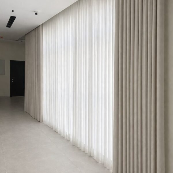 Linen Texture Wave Curtain (with fixing)