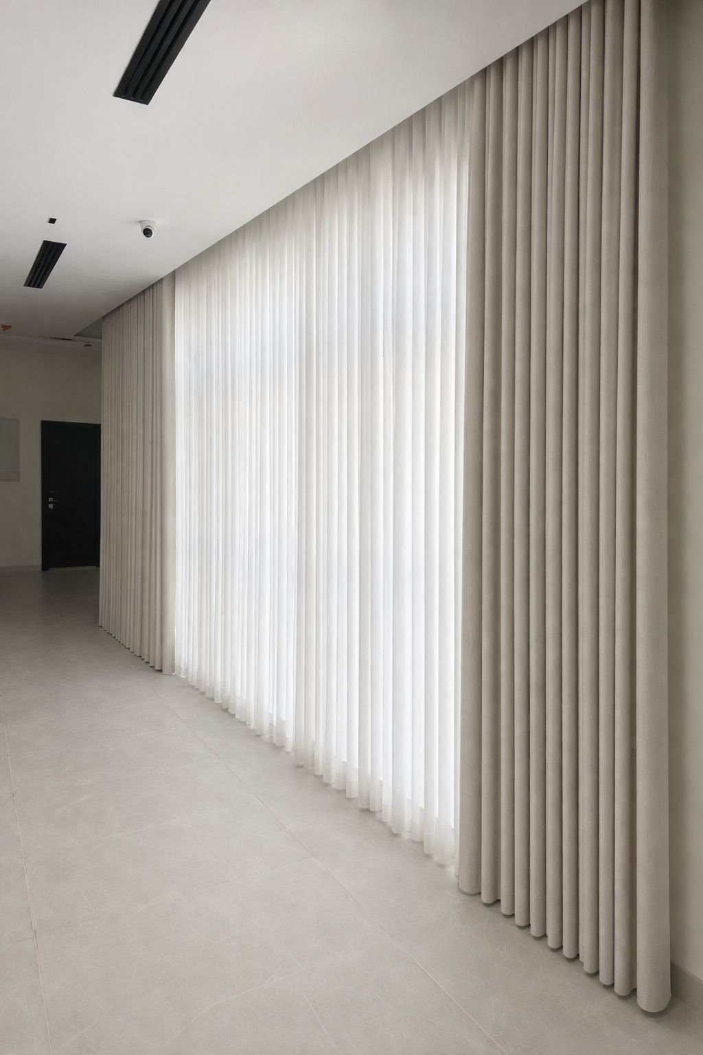 Linen Texture Wave Curtain (with fixing)